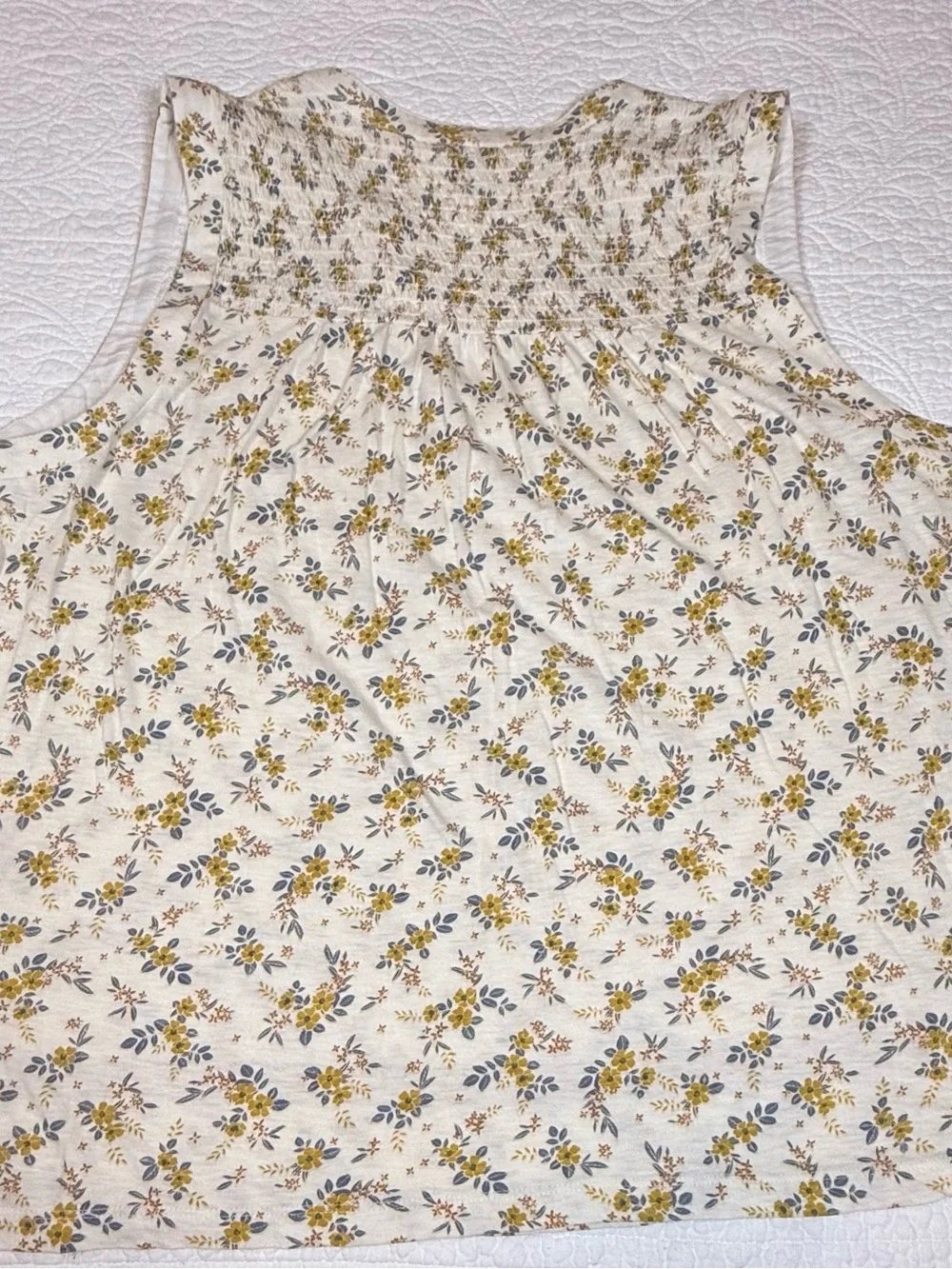 Lucky Brand Floral Sleeveless Split Neck Boho Blouse Top - Picture 3 of 6